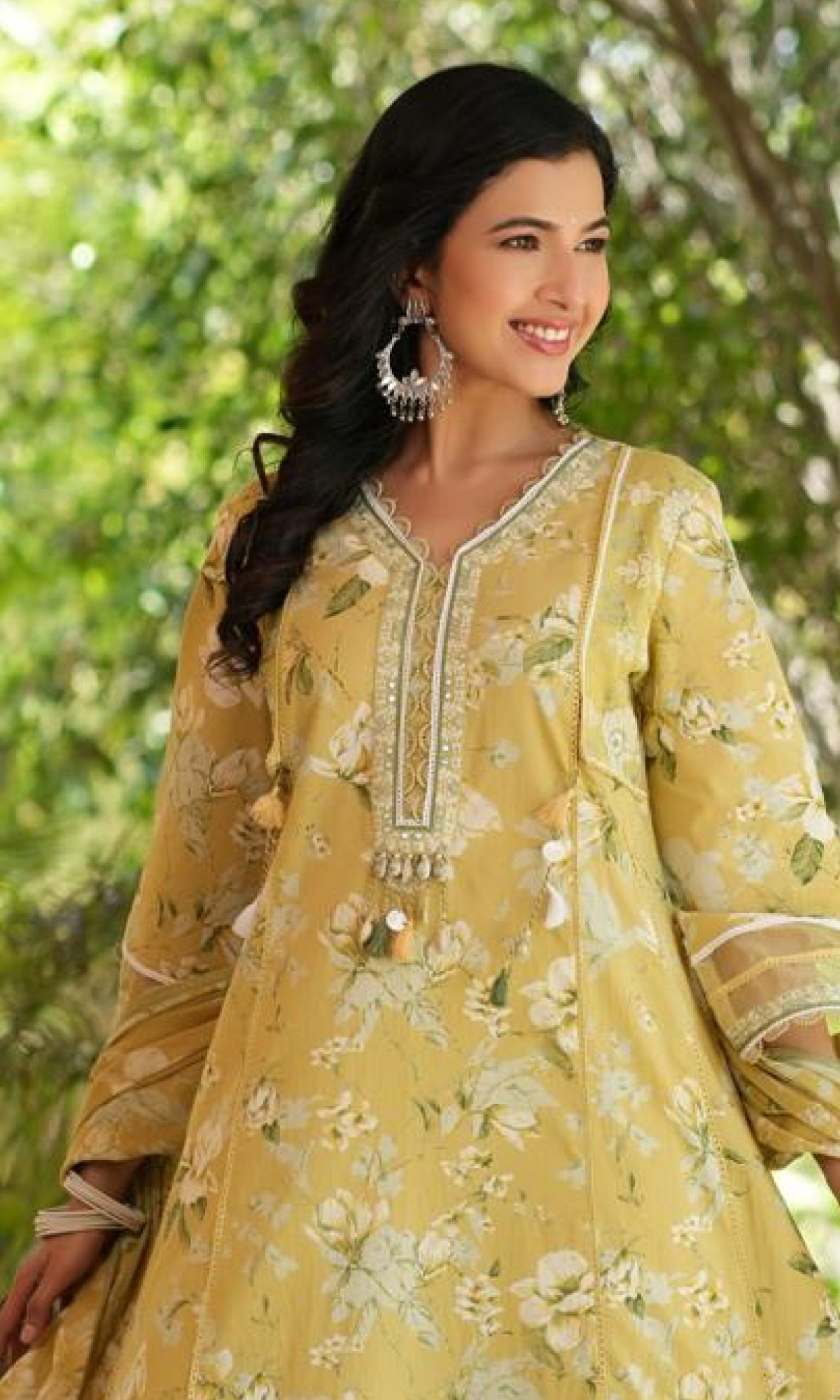 Mustard Cotton Frock Style Suit