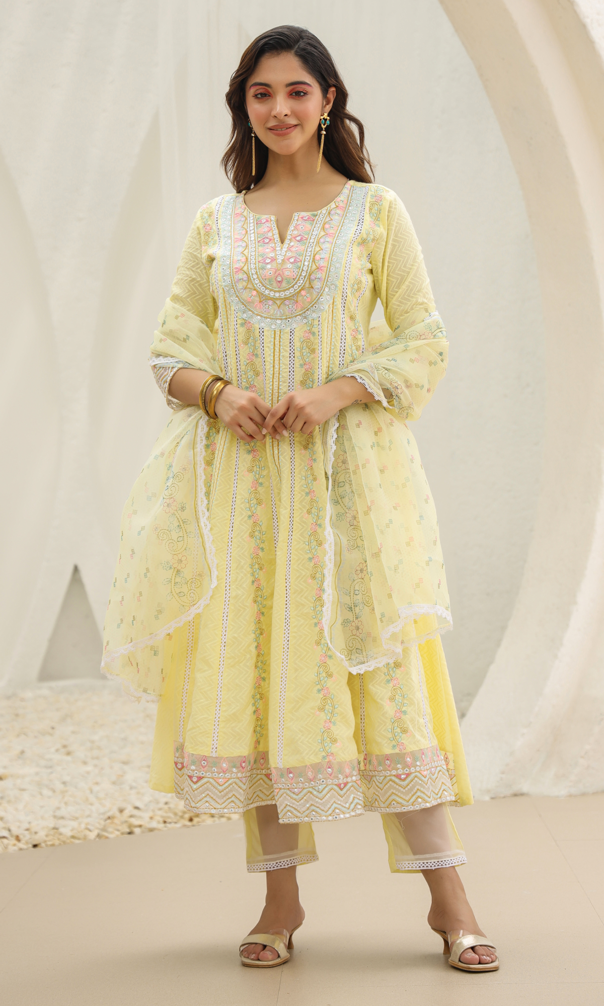 Yellow Frock Style Suit